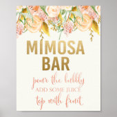 Mimosa Bar Floral Sign Poster (Vorne)