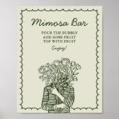 Mimosa-Bar-Frisch-Auf-Dem-Markt-Braut-Schild Poster (Vorne)