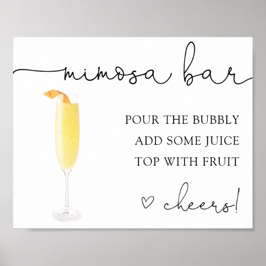 Mimosa-Bar-Getränke-Schild Poster (Vorne)