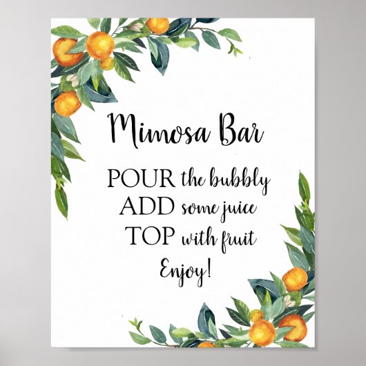 Mimosa-Bar-Getränke-Schild Poster (Vorne)