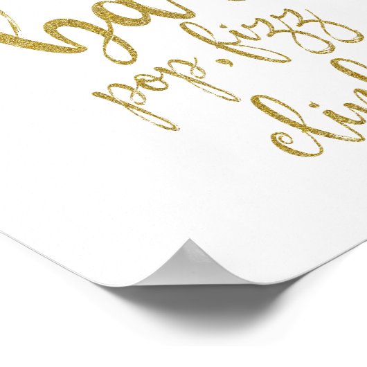 Mimosa Bar Gold Glitzer 8x10 Hochzeitszeichen Poster (Ecke)