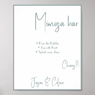 Mimosa-Bar-Hochzeitsschild Poster