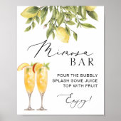Mimosa Bar Lemon Sorrento Italienisches Hochzeitsz Poster (Vorne)