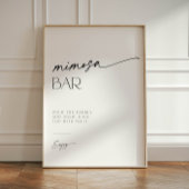 Mimosa Bar Minimalistisch Blak und White Script Sockelschild