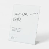 Mimosa Bar Minimalistisch Blak und White Script Sockelschild (Vorderseite)