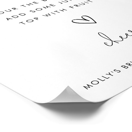 Mimosa Bar Minimalistisch Schwarz-Weiß-Dusche Poster (Ecke)