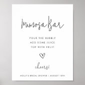 Mimosa Bar Minimalistisch Schwarz-Weiß-Dusche Poster (Vorne)