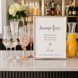 Mimosa Bar Minimalistische Schwarz-Weiß-Dusche Poster