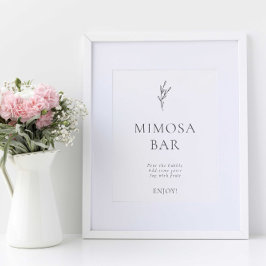 Mimosa Bar Moderne Elegante Hochzeit Einfach Poster
