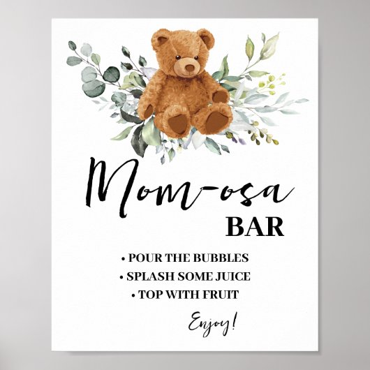 Mimosa Bar Momosa Bar Bear Greenerity Babydusche Poster (Vorne)