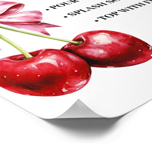 Mimosa Bar Momosa Bar Cherry Coquette Babydusche Poster (Ecke)