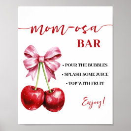 Mimosa Bar Momosa Bar Cherry Coquette Babydusche Poster