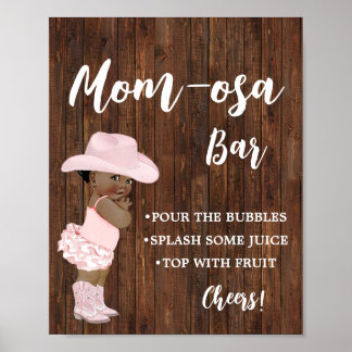Mimosa Bar Momosa Bar OM Cowgirl Babydusche Zeiche Poster