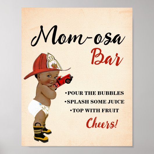 Mimosa Bar Momosa Bar OM Feuerwehrmännchen Kinderd Poster (Vorne)