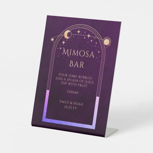 Mimosa Bar Mystical Rainbow Plum Sun Moon Stars Sockelschild (Vorderseite)