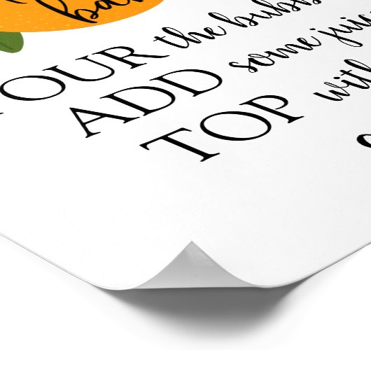 Mimosa Bar Orange Sign Poster (Ecke)