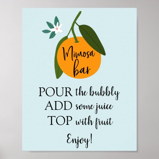 Mimosa Bar Orange Sign Poster (Vorne)