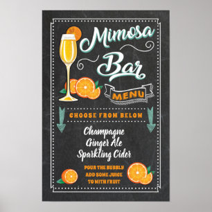 Mimosa Bar Party Sign Poster