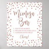 Mimosa Bar Party Signature Rose Gold Glitzer Confe Poster (Vorne)