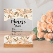 Mimosa Bar Peach Blume Brautparty Acrylschild