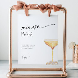 Mimosa Bar Pearls and Prosecco Pedestal Sign Sockelschild