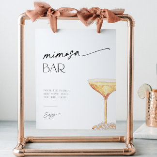 Mimosa Bar Pearls and Prosecco Pedestal Sign Sockelschild