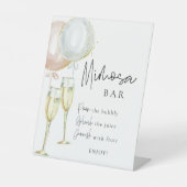 Mimosa Bar Pink & Blue Balloon Gender Reveal Sockelschild (Vorderseite)
