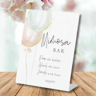 Mimosa Bar Pink & Blue Balloon Gender Reveal Sockelschild