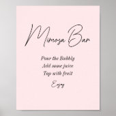 Mimosa Bar Pink Brautparty Poster (Vorne)