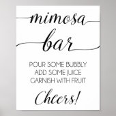 Mimosa Bar Print | Dusche oder Party Mimosa Zeiche Poster (Vorne)