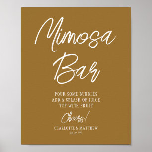 Mimosa Bar Prost Modern Handgeschriebener Schriftz Poster