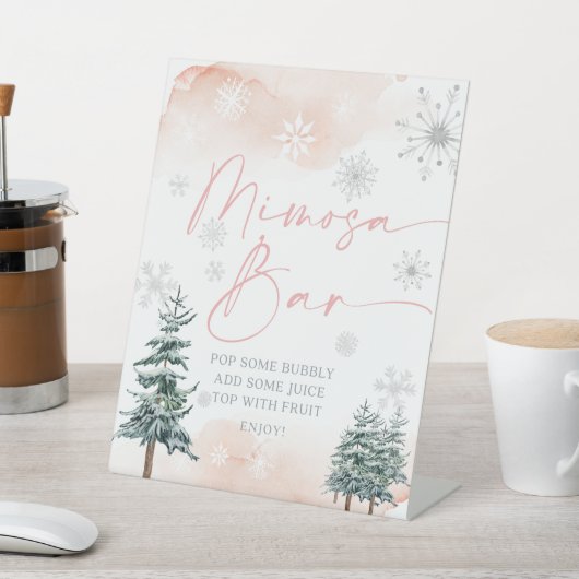 Mimosa-Bar, rosa Duschschild Sockelschild (In SItu)