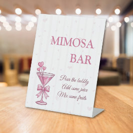 Mimosa-Bar-Schild | A Tiny Bit Engaged Brautparty Sockelschild