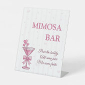 Mimosa-Bar-Schild | A Tiny Bit Engaged Brautparty Sockelschild (Vorderseite)