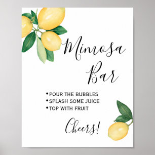 Mimosa-Bar-Schild Braut Hochzeit Dusche Zitronen Poster