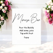 Mimosa Bar Schwarz-weiß Wedding Sign Poster