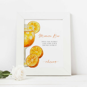 Mimosa Bar Sign Aperol Spritz Brautparty Poster