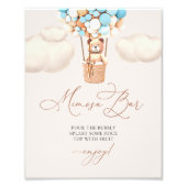 Mimosa Bar Sign Bear Baby Dusche mit Balloons Fotodruck (Vorne)