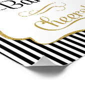 Mimosa Bar Sign Black Gold Strip Poster (Ecke)