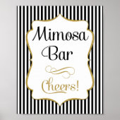 Mimosa Bar Sign Black Gold Strip Poster (Vorne)