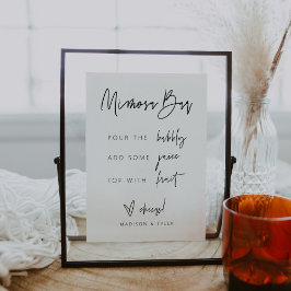 Mimosa Bar Sign Brautparty Wedding Party G400 Poster
