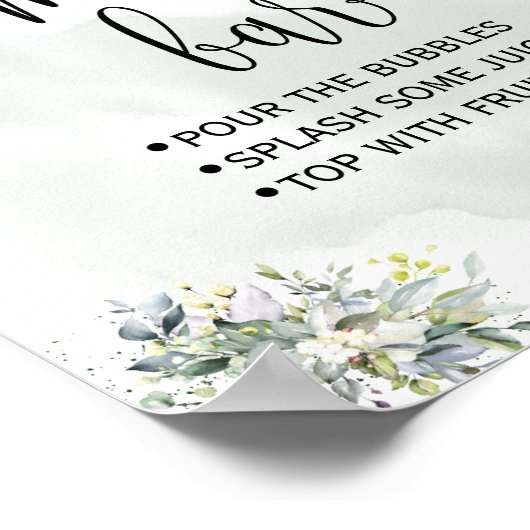 Mimosa Bar sign bridal Polterabend Eukalyptus Poster (Ecke)