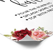 Mimosa Bar sign Bridal Polterabend Marsala Poster (Ecke)