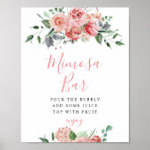 Mimosa Bar Sign Elegante Hochzeit Dusty Rose Blush Poster (Vorne)