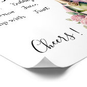 Mimosa Bar Sign Floral Champagne Brautparty Poster (Ecke)