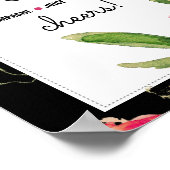 Mimosa Bar Sign | Fuchsia-Blume Hochzeitsdruck Poster (Ecke)