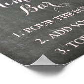 Mimosa Bar Sign Pink Aquarell Blume Chalkboard Poster (Ecke)