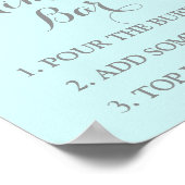 Mimosa Bar Sign Pink Aquarellfarben Blume Blau Poster (Ecke)