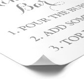 Mimosa Bar Sign Pink Aquarellfarben Blume Poster (Ecke)