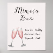 Mimosa Bar Sign Pink Champagne Brautparty Poster (Vorne)
